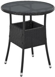 Juskys Masa rotunda Yoro Ø60 cm din ratan - negru