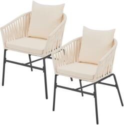 Juskys 2 scaune metalice - bej