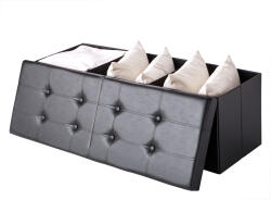 Deuba Cutie de depozitare cu capac rabatabil negru - 115x38x38cm