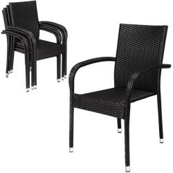 Deuba Scaune de ratan Comfort 4 buc - negru