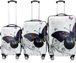 Deuba Set valiza de voiaj Butterfly din 3 piese Valiza