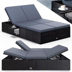 Deuba Pat ratan de gradina 200x115x33 cm - negru