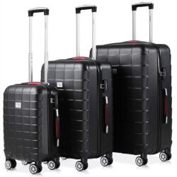 Deuba Set valiză de călătorie 3 piese - negru Valiza