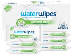 WaterWipes Hydrating clean Műanyagmentes nedves törlőkendő 6x60db, 360db