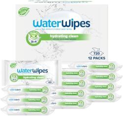 WaterWipes Hydrating clean Műanyagmentes nedves törlőkendő 12x60db, 720db