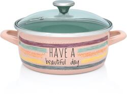 Metalac Cratita 3.5l cu capac din sticla Divan Dan Metalac email/22cm/3.5l (373030)