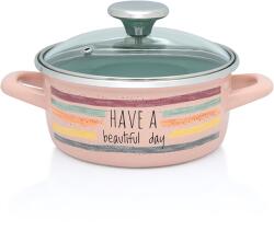 Metalac Cratita 1.5l cu capac din sticla Divan Dan Metalac email/16cm/1.5l (373028)