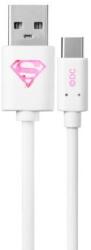  USB kábel DC - Superman 001 USB - MicroUSB adatkábel 1m fehér