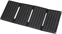 Somogyi Elektronic HOME MSC20W hordozható napelemes USB töltő, összecsukható, 20Watt, USB-A + USB-C + DC kimenet, PD gyorstöltés, LED töltésjelző, felakasztható, tartozék karabinerekkel - smartdiszkont