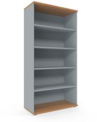 Viva 2 Magas szekrény Viva, 179 x 90 x 42 cm, nyitott polcos, bükk/szürke