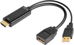 PremiumCord HDMI DisplayPort 1.2/1.2a Átalakító Fekete 15cm kportad09 (kportad09)