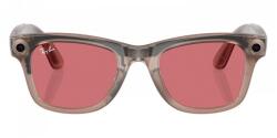 Meta Ray-Ban Meta Wayfarer Shiny Warm Stone Transparent Tint to Watermelon Red Transition (RW4008 6705P5 53-22)