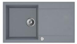 MOFÉM Zenit 86 1B 1D 860x460mm (1 medence, 1 csepptálca) beépíthető metál fekete gránit mosogató szifon (760012803G7)