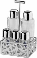 Alessi MSA16 Cactus Üveg Fűszertartó készlet 5 részes - Átlátszó / Ezüst (MSA16) (MSA16)