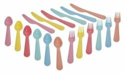 4home Rainbow műanyag evőeszköz készlet gyerekeknek, 18db , 6 színben
