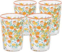 4-Home Flowers & Fruits 4 db-os pohárkészlet 510 ml, narancs, narancssárga