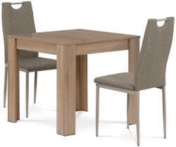 Autronic MDF étkezőgarnitúra 2 székkel, 80 x 80 x 75 cm, Sonoma tölgy