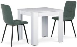 Autronic Étkezőgarnitúra MDF, 2 székkel, 80 x 80 x 75 cm, fehér