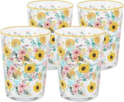 4-Home Flowers & Fruits 4 db-os pohárkészlet 510ml , sárga, sárga