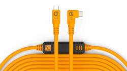 Tether Tools TetherPro USB-C apa - USB-C apa 90° 2.0 Adat és töltő kábel - Narancssárga (9.4m) (CUC31RT2-ORG) (CUC31RT2-ORG)