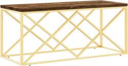 vidaXL rozsdamentes acél és újrahasznosított fa dohányzóasztal (349966) (349966)