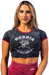 Nebbia Maiou pentru femei x OLYMPIA Washed Crop Top GOLDEN AGE 782 black XS