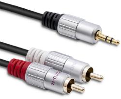 Qoltec 52339 3.5mm Jack apa - 2x RCA apa Kábel (1m) (52339) (52339)