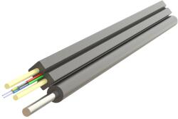 SAMM Cablu fibra optica 4 fibre flat drop SM, 600N, cu sufa, intarziere la flacara, protectie apa, LSZH, int/ext - SAMM (004F-U-(ZN-2P)HT-1x4-A2)