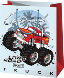 Cardex Cardex: Monster Truck autós piros-fehér közepes méretű ajándéktáska 17, 8x10x23cm (49301C) - jatekshop