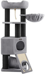 FEANDREA Nagy Macskabútor Plüss Pihenővel és Barlangos Odúval Világosszürke PCT02W (EUZ-PCT02W)