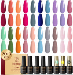 ROSALIND Mini Gél Lakk Szett Alap Gél Lakkal Fényes és Matt Fedőlakkal - 23 részes RATC23-019 (RATC23-019)