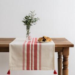  Napron masa 50x150cm cu dungi si ciucuri, Tereza Rosu Fata de masa
