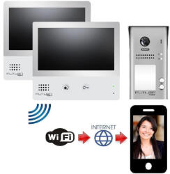 Futura Digital Színes 2 lakásos, WIFI-s videó kaputelefon szett 7 col FUTURA VDK-47122/607C/S2 (VDK-47162)