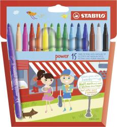 STABILO Carioca Stabilo Power, varf 2 mm, 15 culori/set (SW2801501)