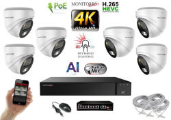  MS - AI Hybrid Light IP kamerarendszer 6 kamerával switchel 8 Mpix WD - 6481k6B