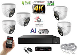 MS - AI Hybrid Light IP kamerarendszer 5 kamerával switchel 8 Mpix WD - 6481k5B