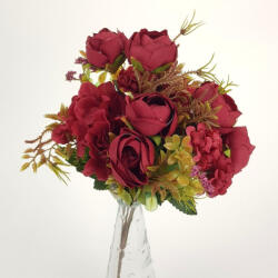  Vegyes csokor bordó - virágdekorációhoz és koszorúhoz