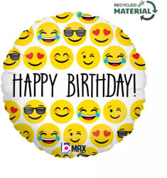  Happy Birthday Emoji fólia lufi 46 cm (GBB36275) - oliviashop