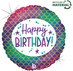  Happy Birthday Glitter Mermaid fólia lufi 46 cm (GBB36854GH) - oliviashop