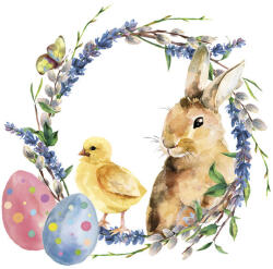  Húsvét Chicken & Rabbit szalvéta 20 db-os 33x33 cm (PKK049581) - oliviashop