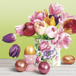  Húsvét Tulips Bouquet szalvéta 20 db-os 33x33 cm (PKK045521) - oliviashop