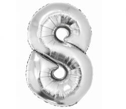  Ezüst 8-as Silver szám fólia lufi 76 cm (MLG145168)