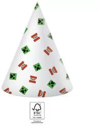  Minecraft Parti kalap, csákó 6 db-os FSC (PNN95660)