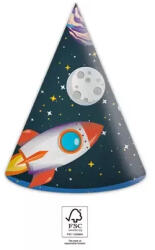  Űr Rocket Space parti kalap, csákó 6 db-os FSC (PNN93738)