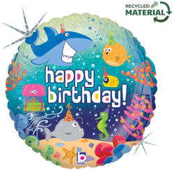  Happy Birthday Ocean Holo fólia lufi 46 cm (GBB36559H) - oliviashop