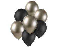 Színes B&C Prosecco-Black léggömb, lufi szett 7 db-os 12 inch (30cm) (MLG185799)
