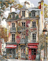 Figured Art Set pictura pe numere, cu sasiu, Fatadele vechi din Paris, 40x50 cm (FA10530-Y)