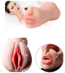  Élethű 2oldalas maszturbátor, száj-punci. Kreol - titkossexshop