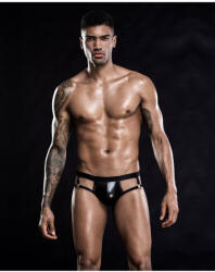  Férfi csillogó fekete Jockstrap No. 7270. Méret: M/L - titkossexshop
