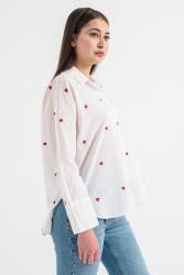 ONLY Only, New pamuting hímzett részletekkel, Piros, Fehér, L (15283743-HEART-WHITE-L)